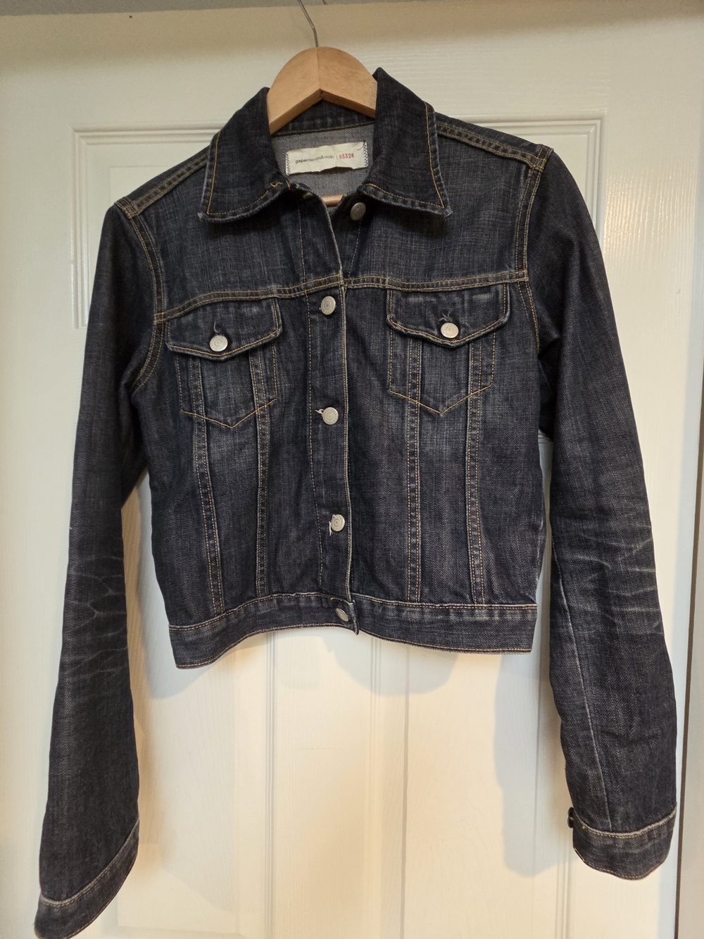 Y2K Paper Denim & Cloth Dark Wash Denim Jacket Made in USA Size 2